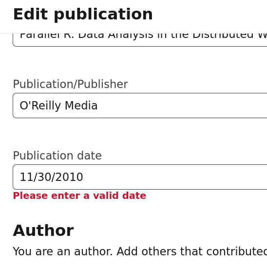 A screencap from LinkedIn.  Its system has marked a valid date as invalid.